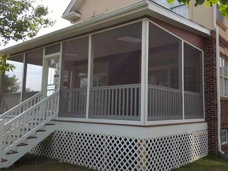 Screened porch, stairs, and exterior trim reference