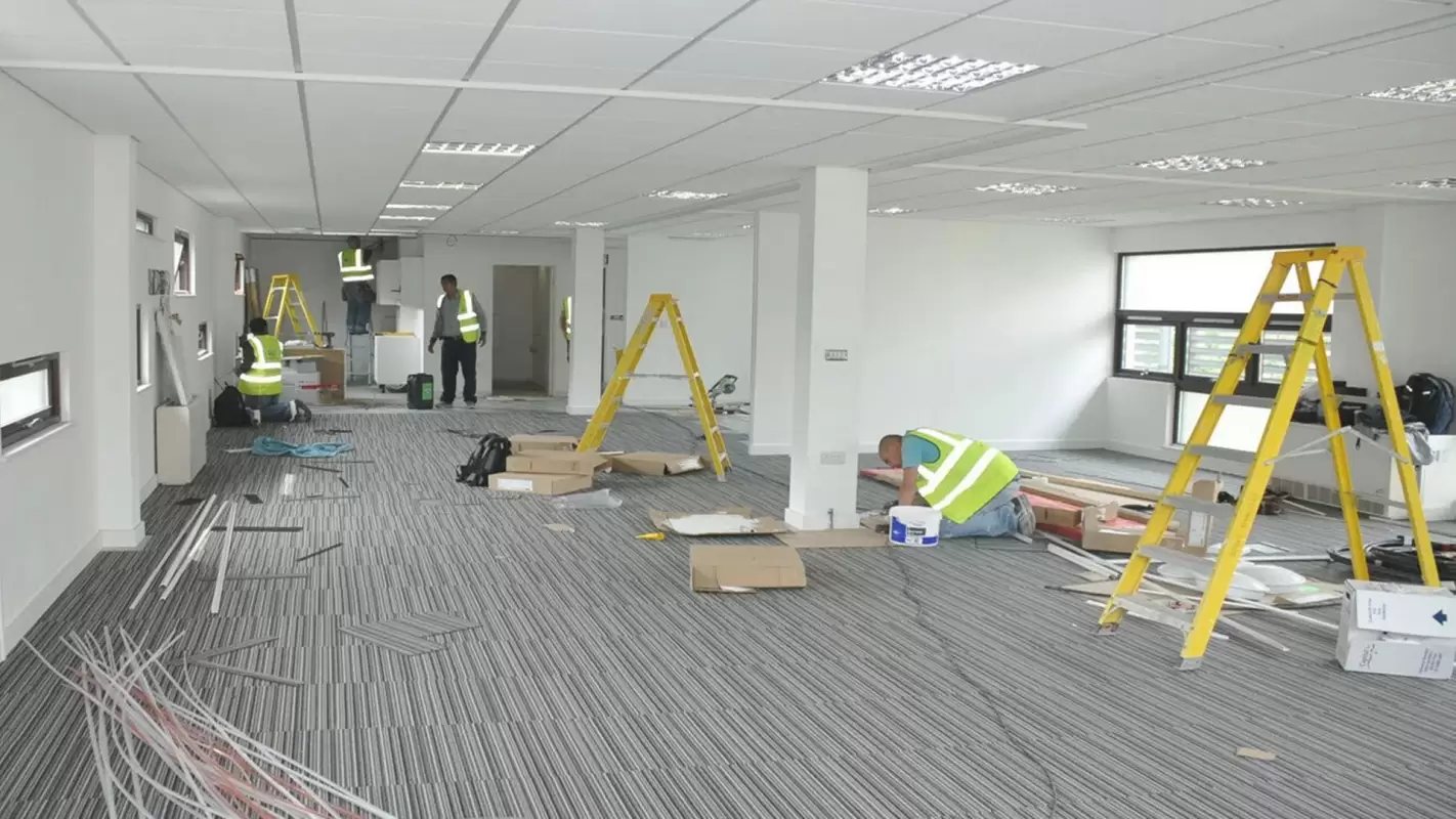 Commercial interior renovation in progress