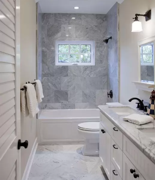 Bathroom tile, vanity, and shower finish work